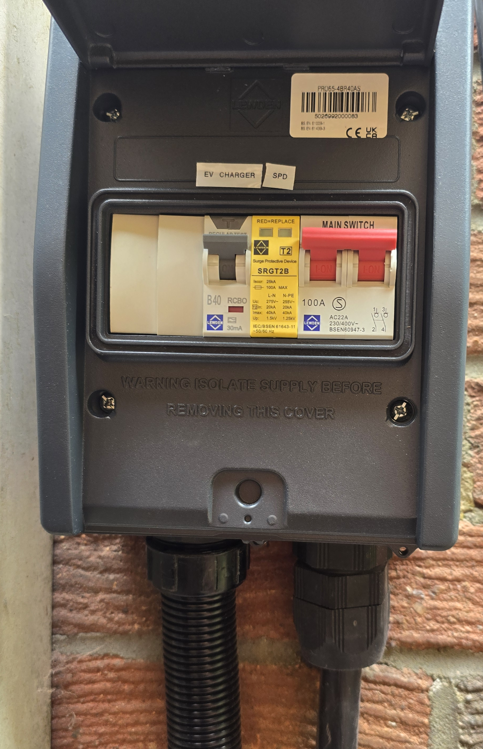 EV consumer unit with SPD